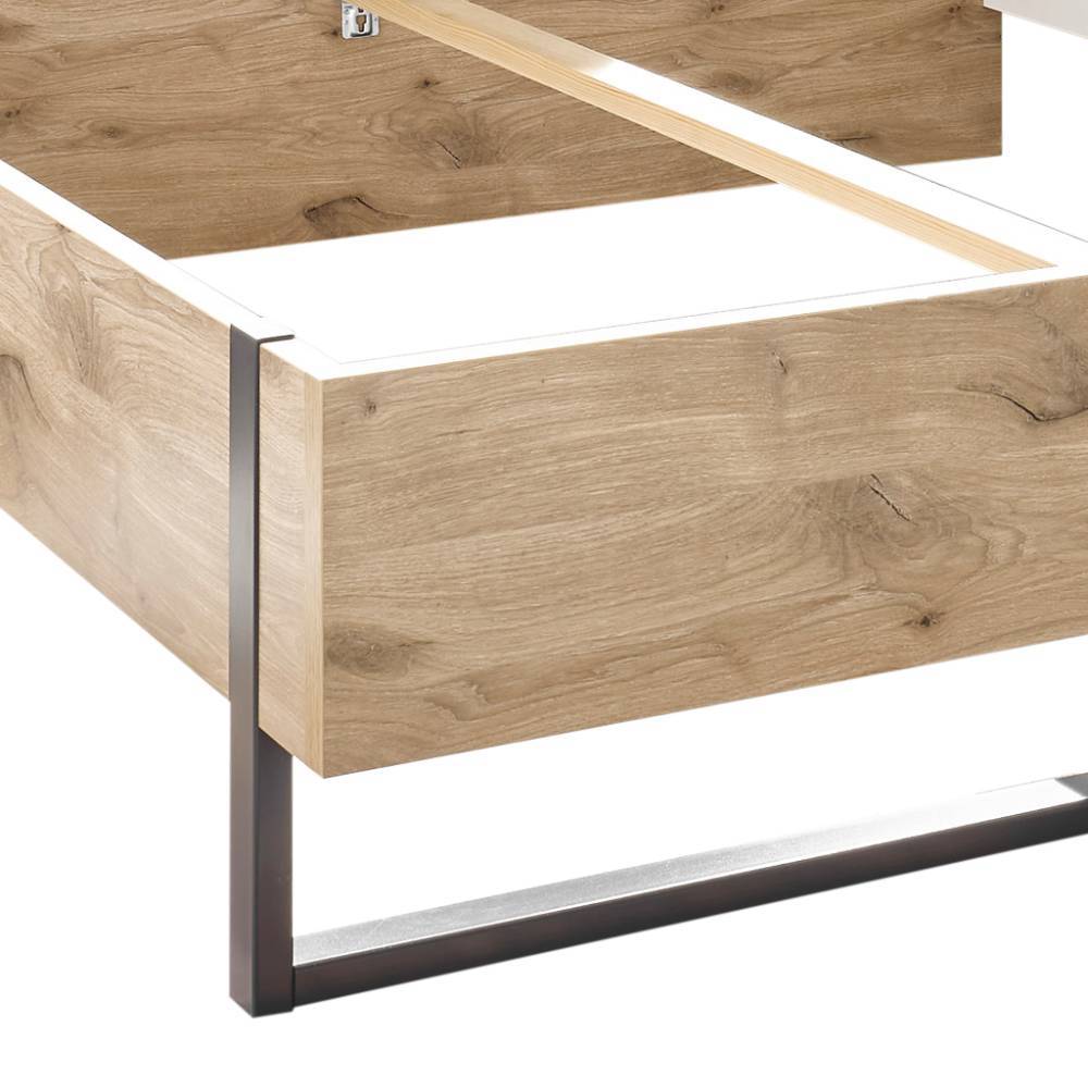 Doppelbett Annika inklusive zwei Nachtkommoden mit LED Beleuchtung