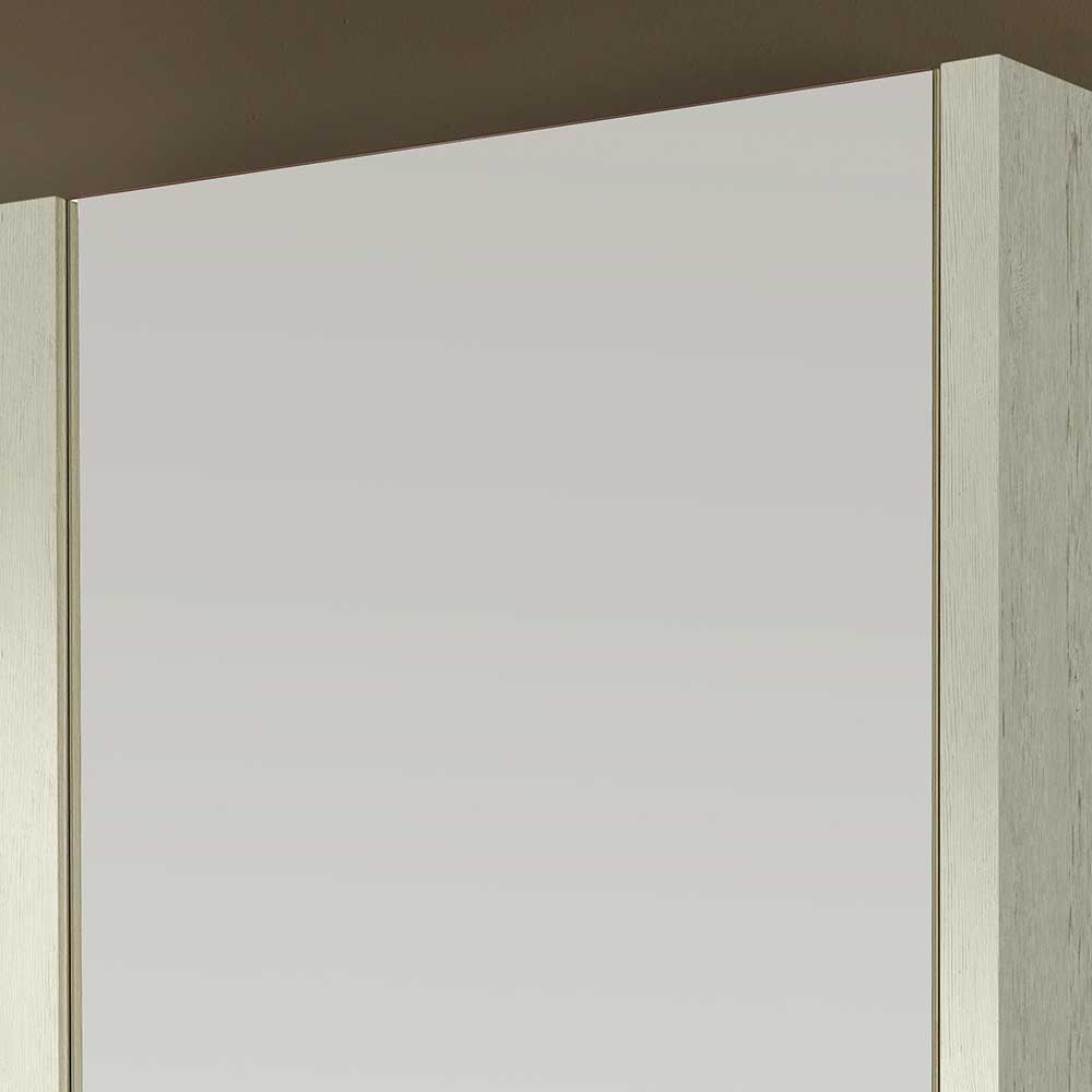 Garderobenschuhschrank Arata in Creme Weiß mit Spiegel