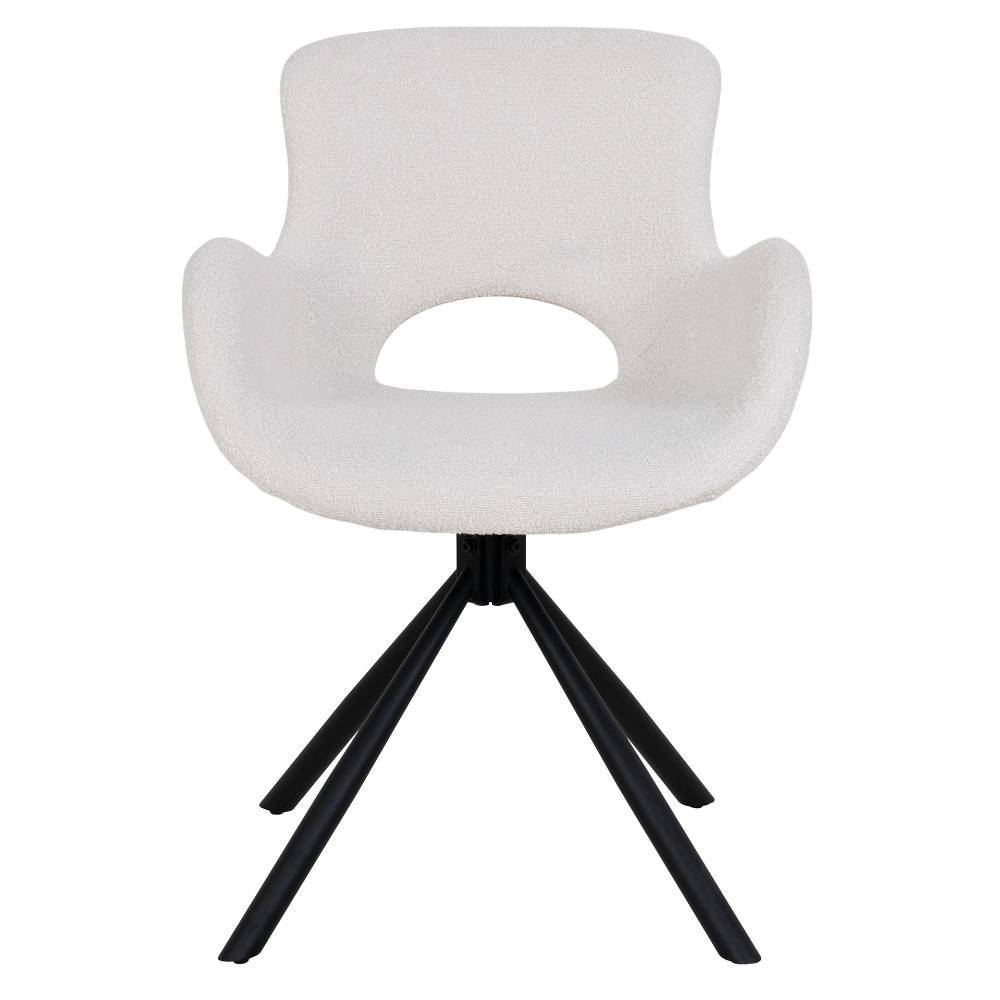 Esszimmerstuhl Pravoria drehbar aus Boucle Stoff (2er Set)