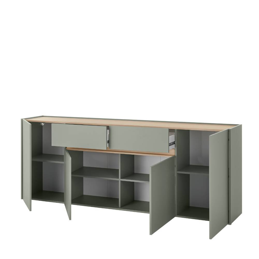 Sideboard Ulfava in Graugrün und Eichefarben
