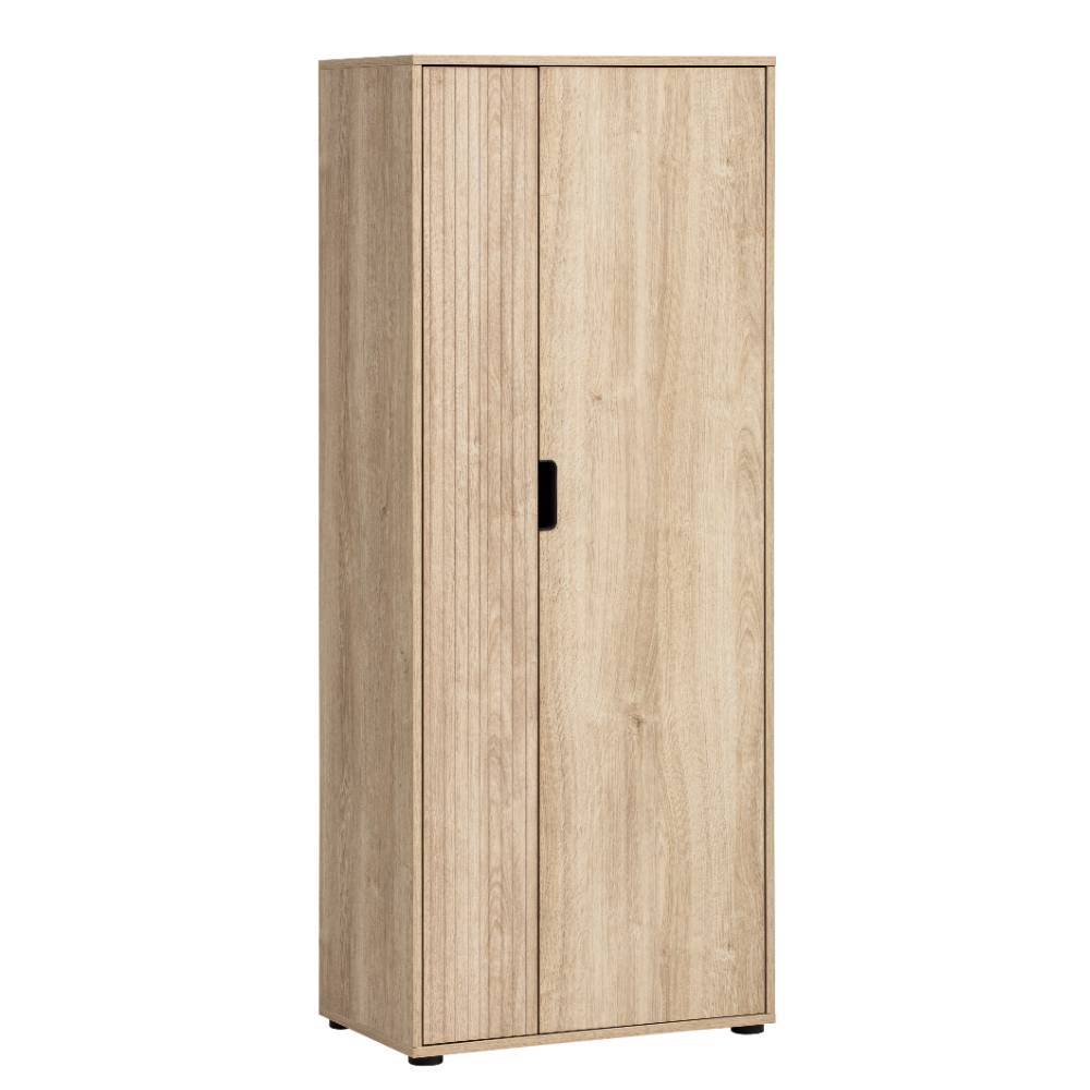 Büroschrank Rasvanna in Weißeiche Holzoptik 164 cm hoch