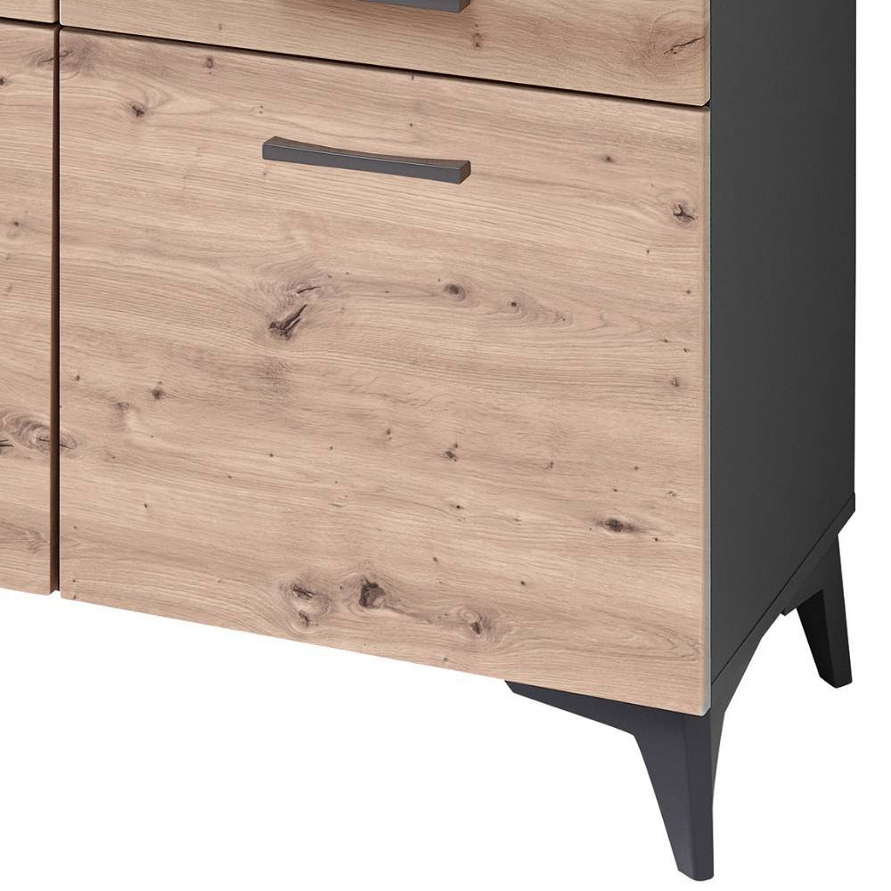 Sekretärschrank Chemba 124 cm hoch in Wildeichefarben
