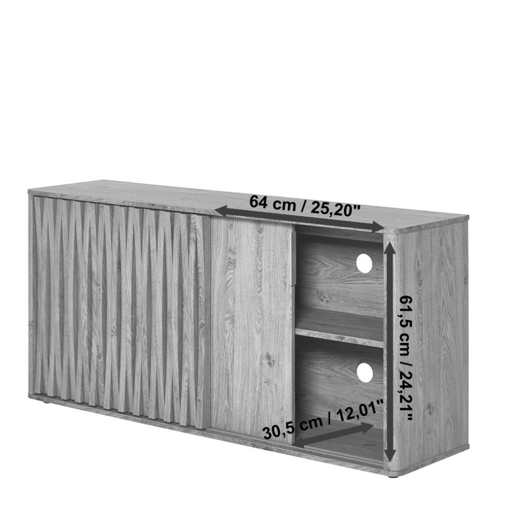 Sideboard Mosca mit Schiebetüren in Eichefarben