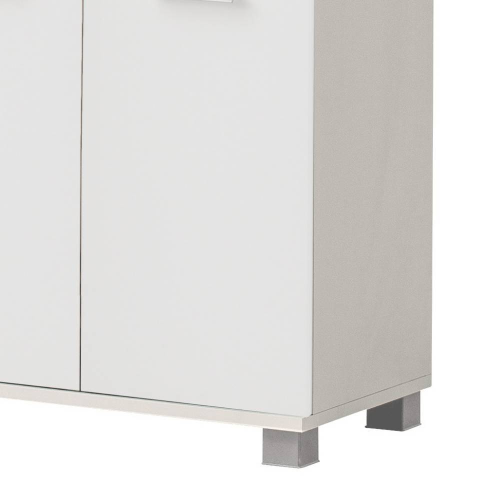 Badezimmerhochschrank Nano in Weiß matt mit zwei offenen Fächern