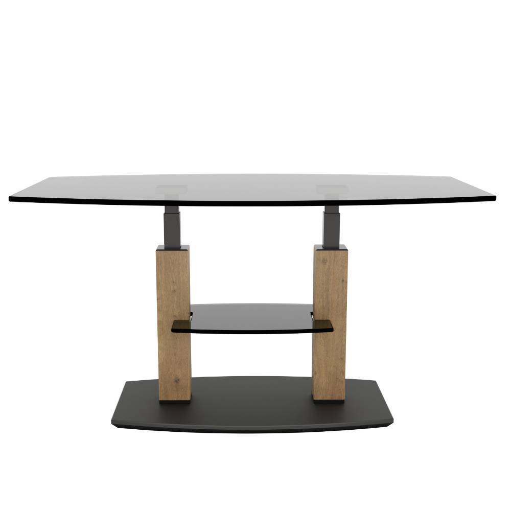 Sofatisch Jenva aus Rauchglas in Bootsform