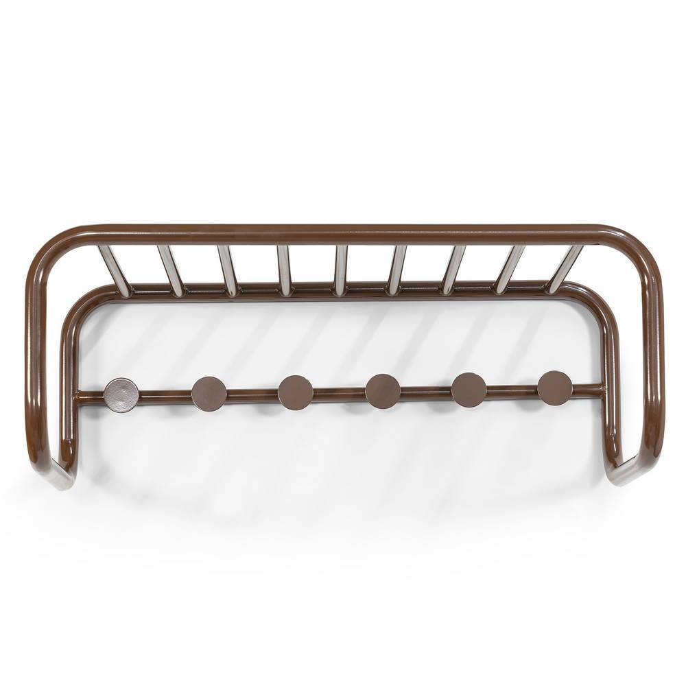 Metall Wandgarderobe Pulany in Braun im Retrostil