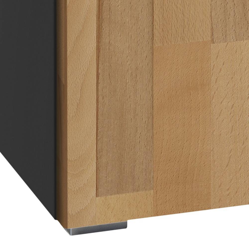 Beistellschrank Kerfou in Kernbuchefarben und Anthrazit