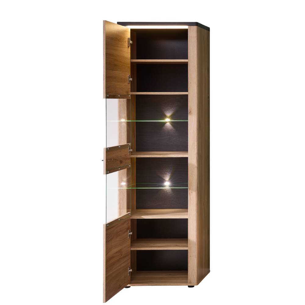 Esszimmervitrine Helias mit LED Beleuchtung und Glastür