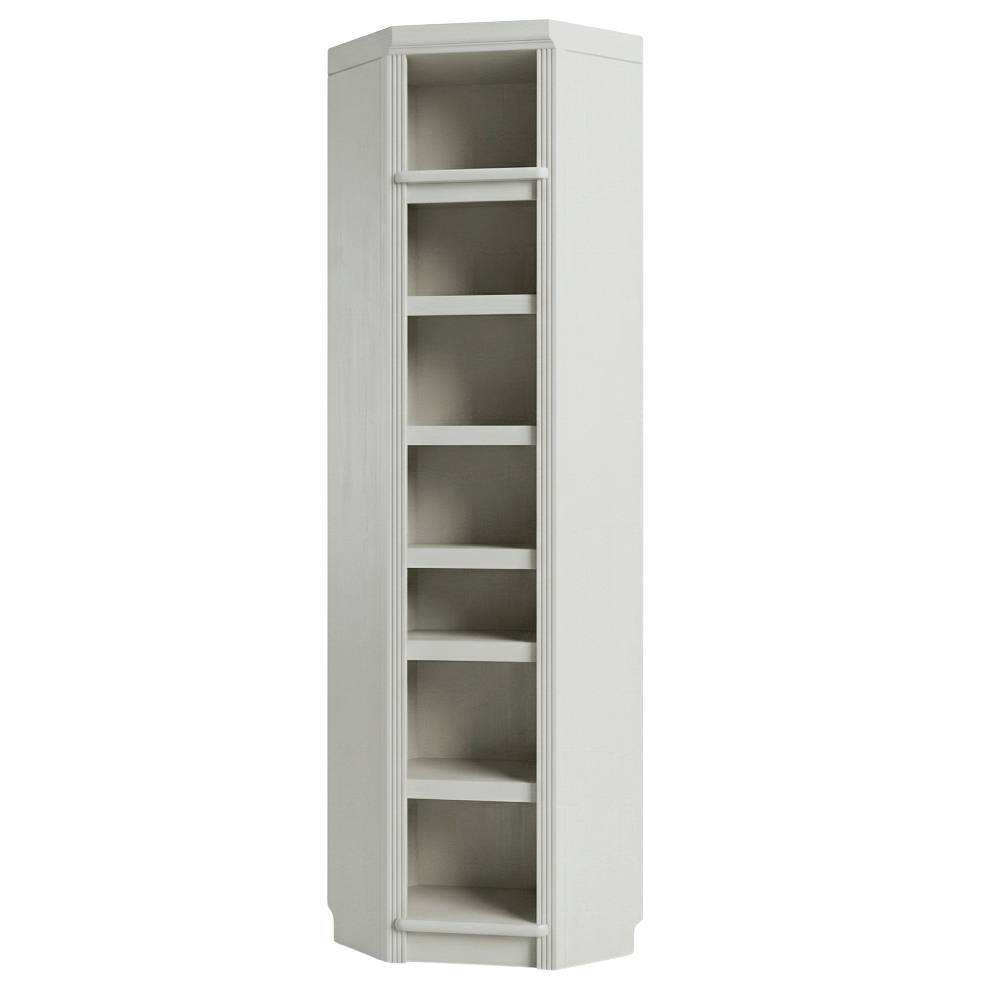 Eckbücherregal Phil 220 cm hoch in Cremeweiß