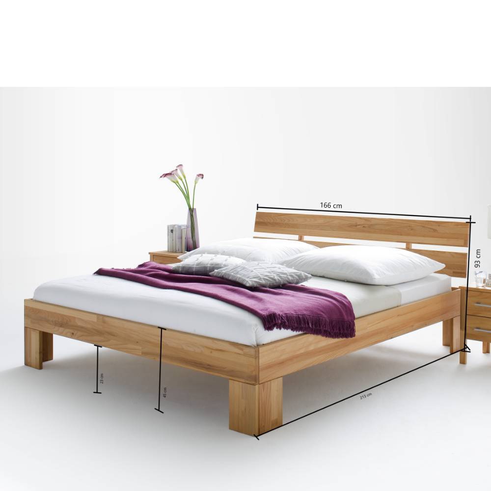 Bettgestell Dionassa aus Kernbuche Massivholz in modernem Design