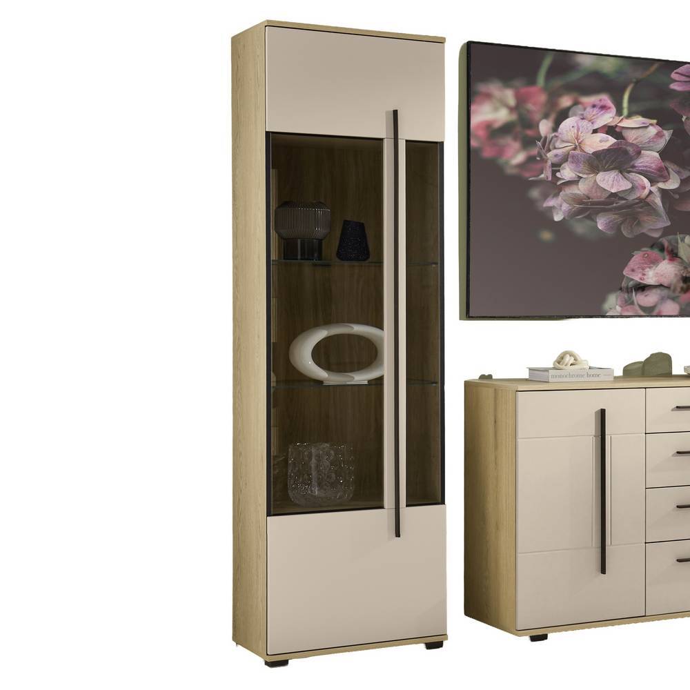 Wohnzimmerschrankwand Helina in modernem Design 200 cm hoch (dreiteilig)