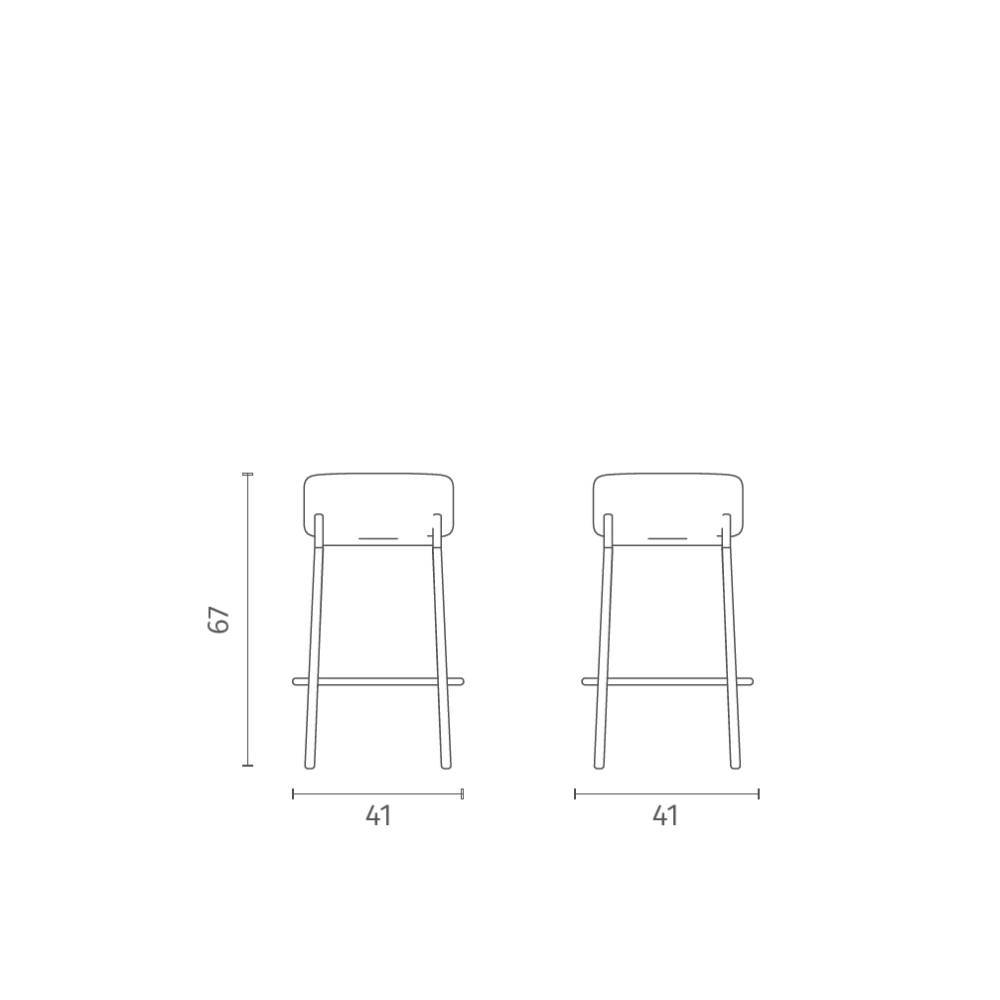 Küchenbarhocker Claudica 67 cm hoch mit Boucle Bezug (2er Set)