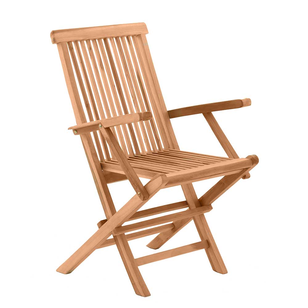 Armlehnen Gartenstühle Spadarius aus Teak Massivholz klappbar (2er Set)