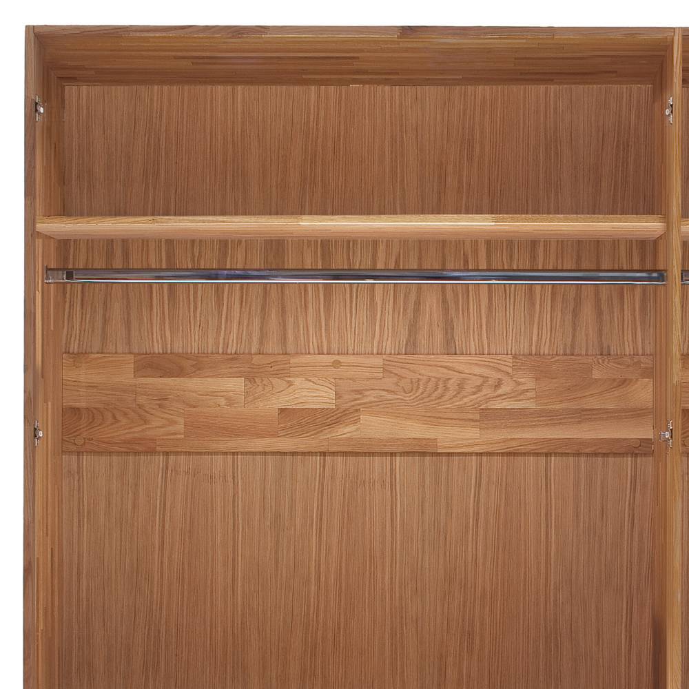 Drehtürenkleiderschrank massiv Snoba 206 cm breit aus Wildeiche Massivholz
