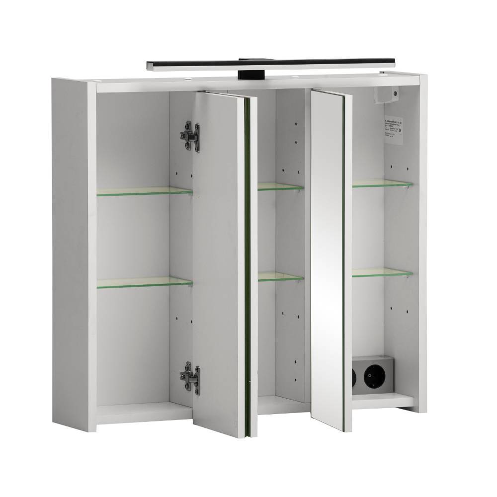 Badezimmerspiegelschrank Alisa in Weiß matt 65 cm breit