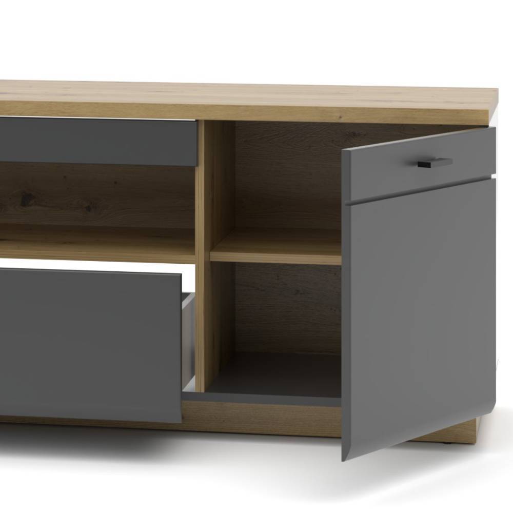TV Wohnwand Yarisis in modernem Design melaminbeschichtet (fünfteilig)