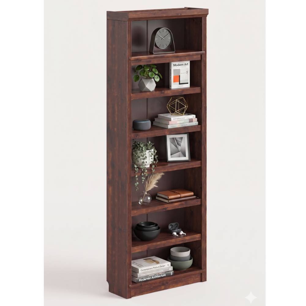 Wohnzimmer Regal Naguera 220 cm hoch mit sechs Einlegeböden