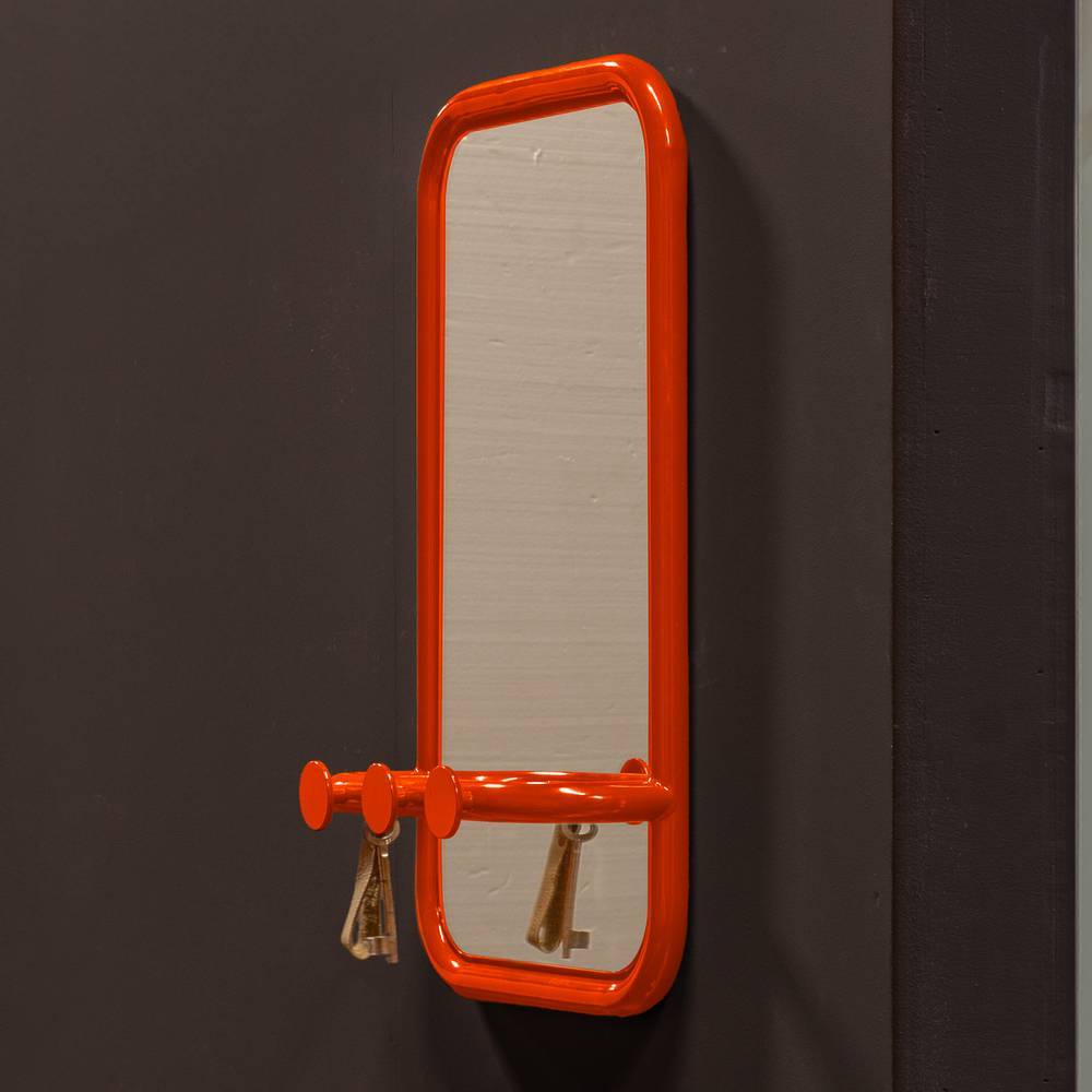 Garderobenspiegel Biancaneve in Orange im Retrostil