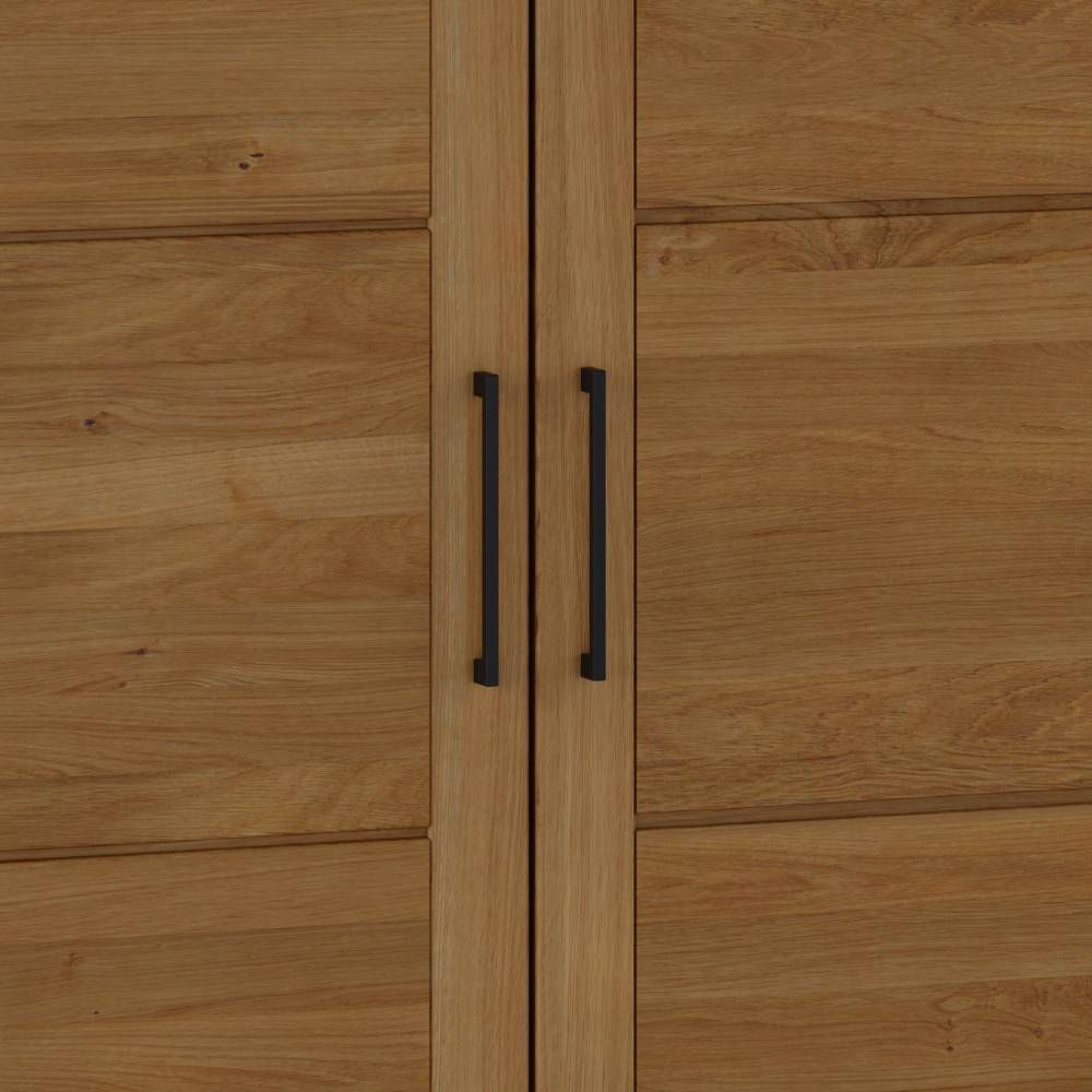Massivholz Kleiderschrank Vally mit Drehtüren und Metallgriffen