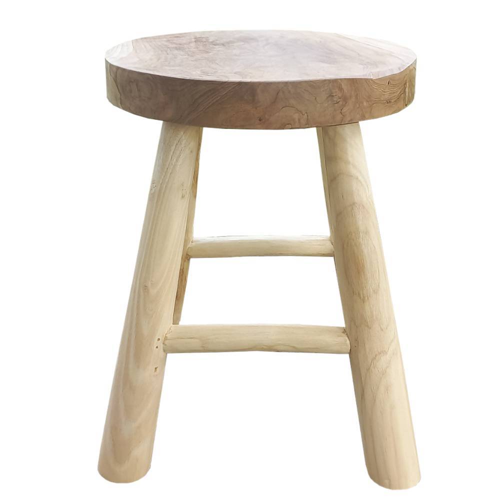 Sitzhocker Kata aus Teak Massivholz in runder Form