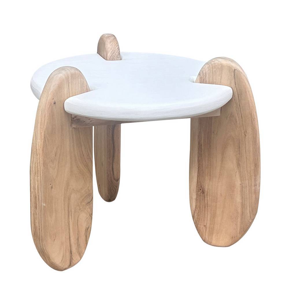 Beitisch Janyna aus Akazie Massivholz im Skandi Design