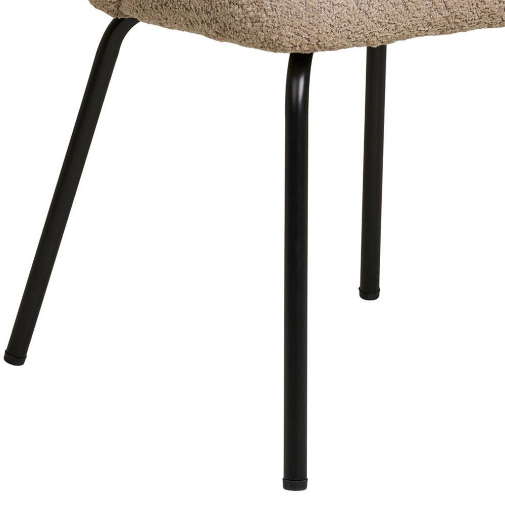 Polsterstuhl Esszimmer Socotta in Beige aus Boucle Stoff (2er Set)