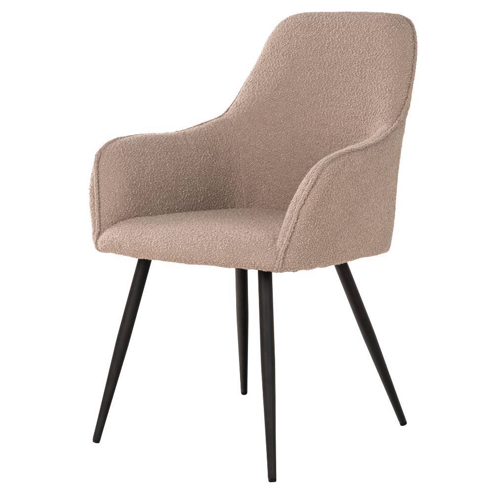 Polsterstuhl Esszimmer Lucevra in Beige aus Boucle (2er Set)