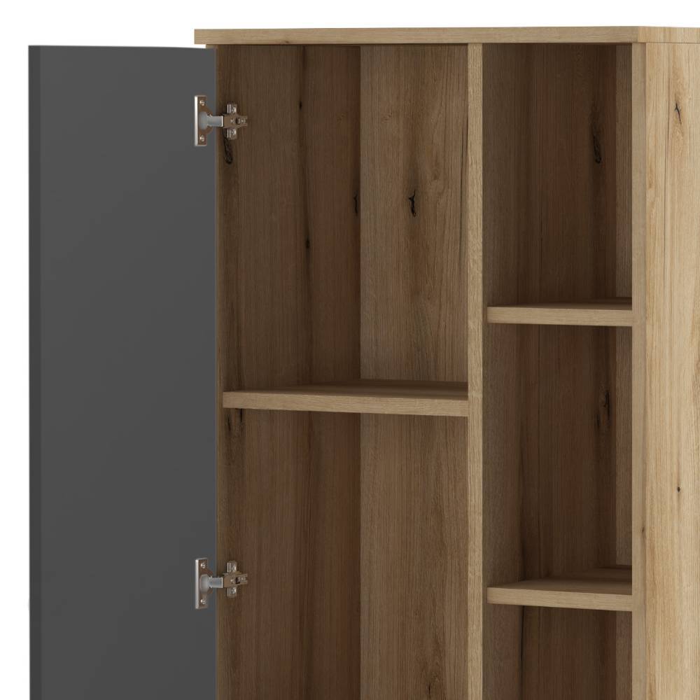 Badezimmer Schrank Pattinos in Grau und Wildeichefarben