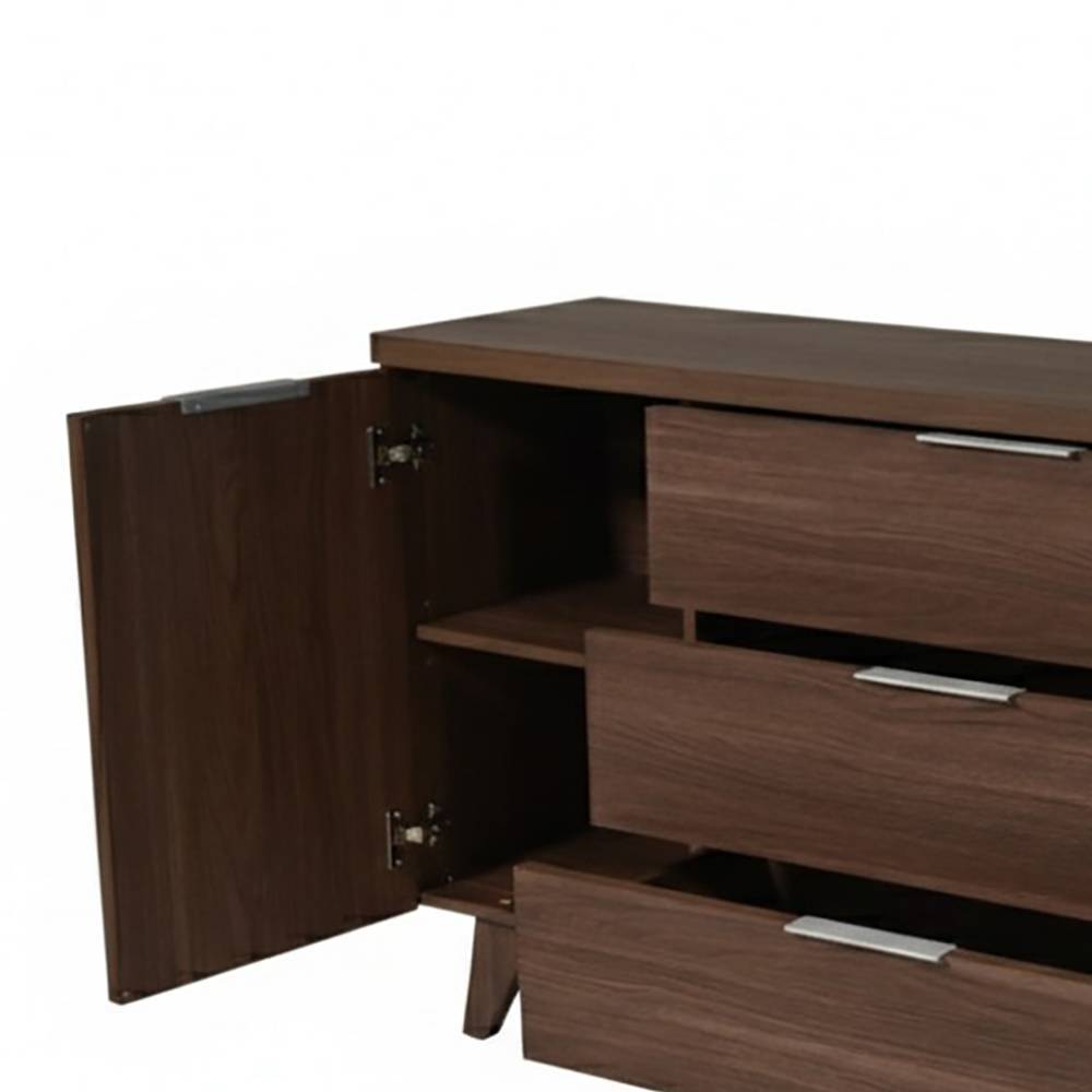 Sideboard Sardanas mit drei Schubladen in Walnussfarben