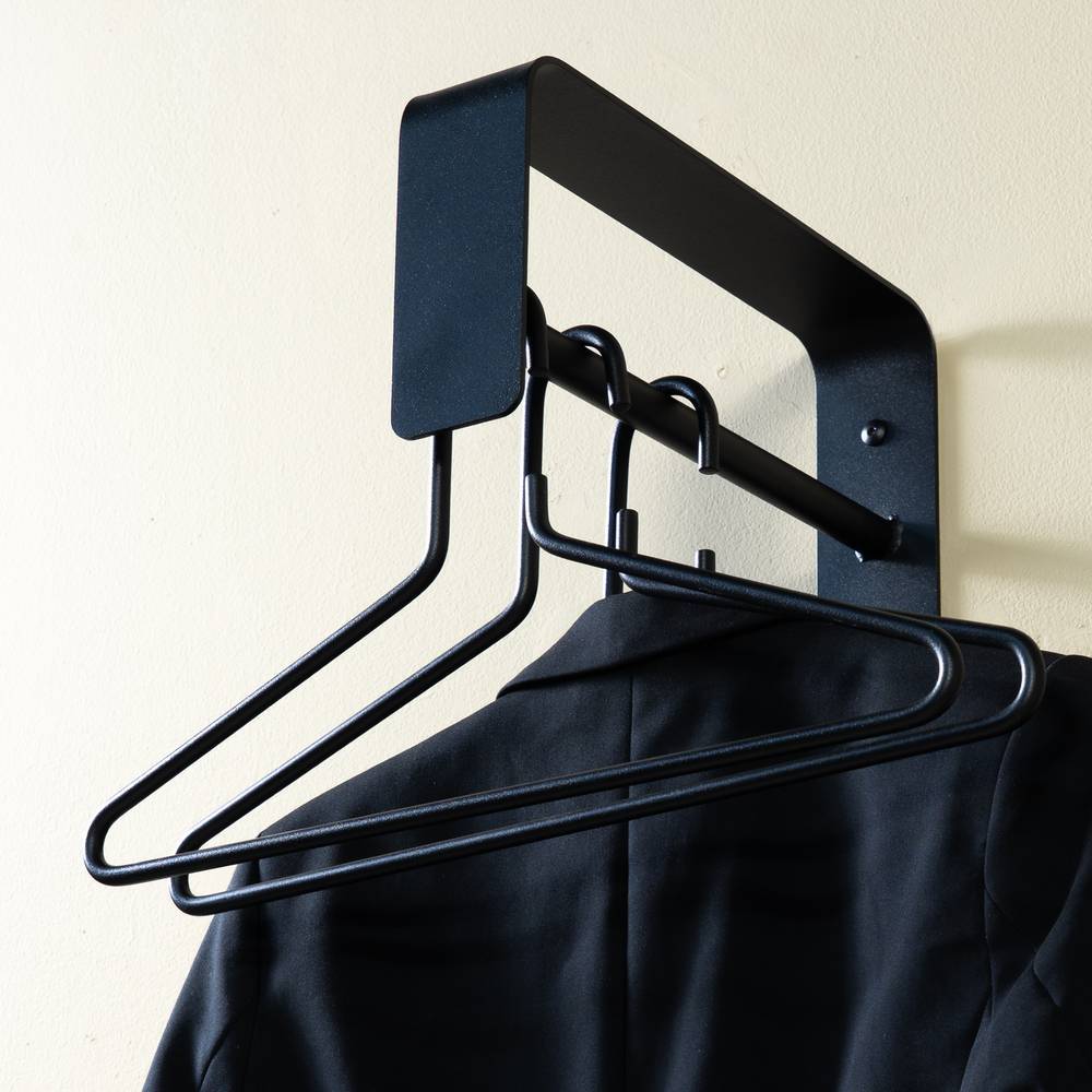 Metall Wandgarderobenleiste Capua in Schwarz 115 cm hoch