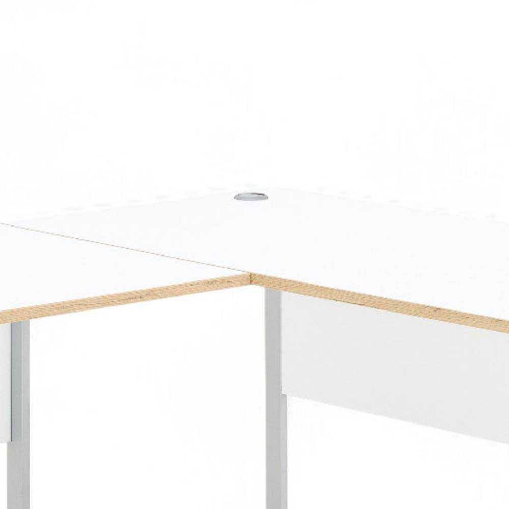 Bürotisch Mariocavo in Winkelform mit Kabeldurchlass