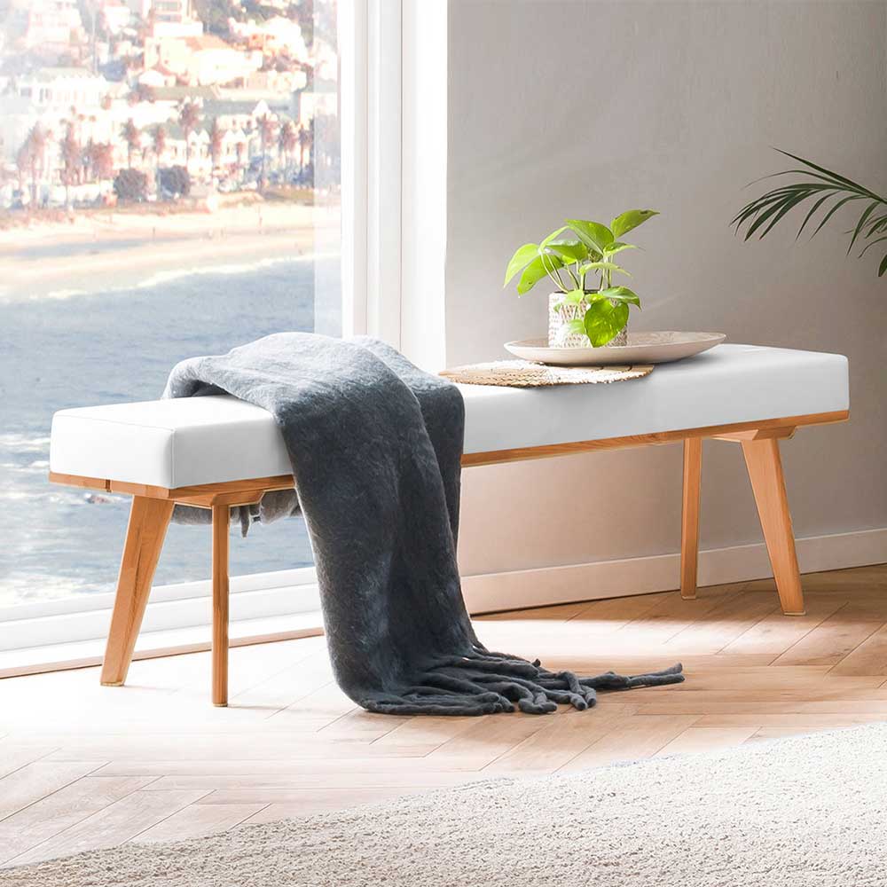 Bettbank Torreon im Skandi Design aus Eiche Massivholz