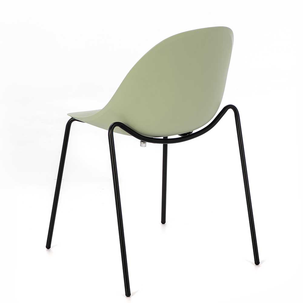 Design Stühle Setlanga in Hellgrün und Schwarz aus Kunststoff und Metall (4er Set)