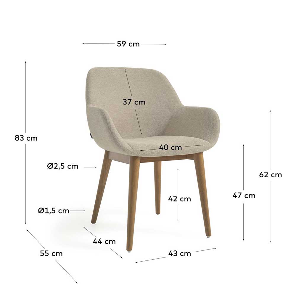 4 Stühle Season im Skandi Design mit Armlehnen (4er Set)