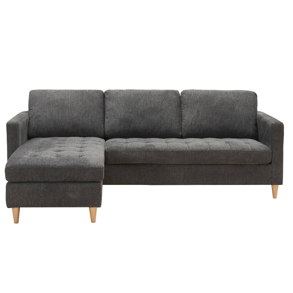 Wohnzimmer Couch Salida in Dunkelgrau Rücken echt bezogen