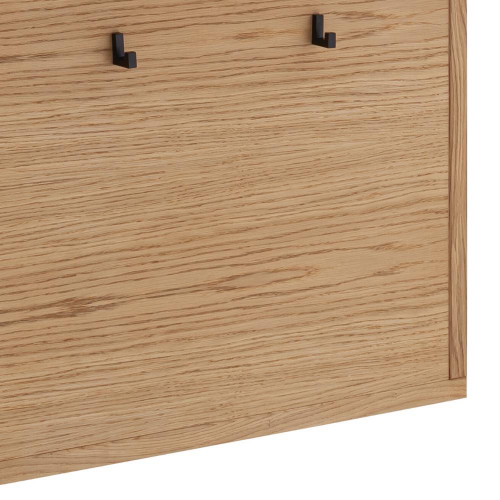 Wandgarderobe Sisam in Wildeichefarben mit 5 Kleiderhaken