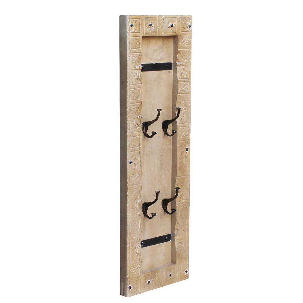 Flurgarderobe Emilio aus Mangobaum Massivholz in Holz Grey Wash (fünfteilig)