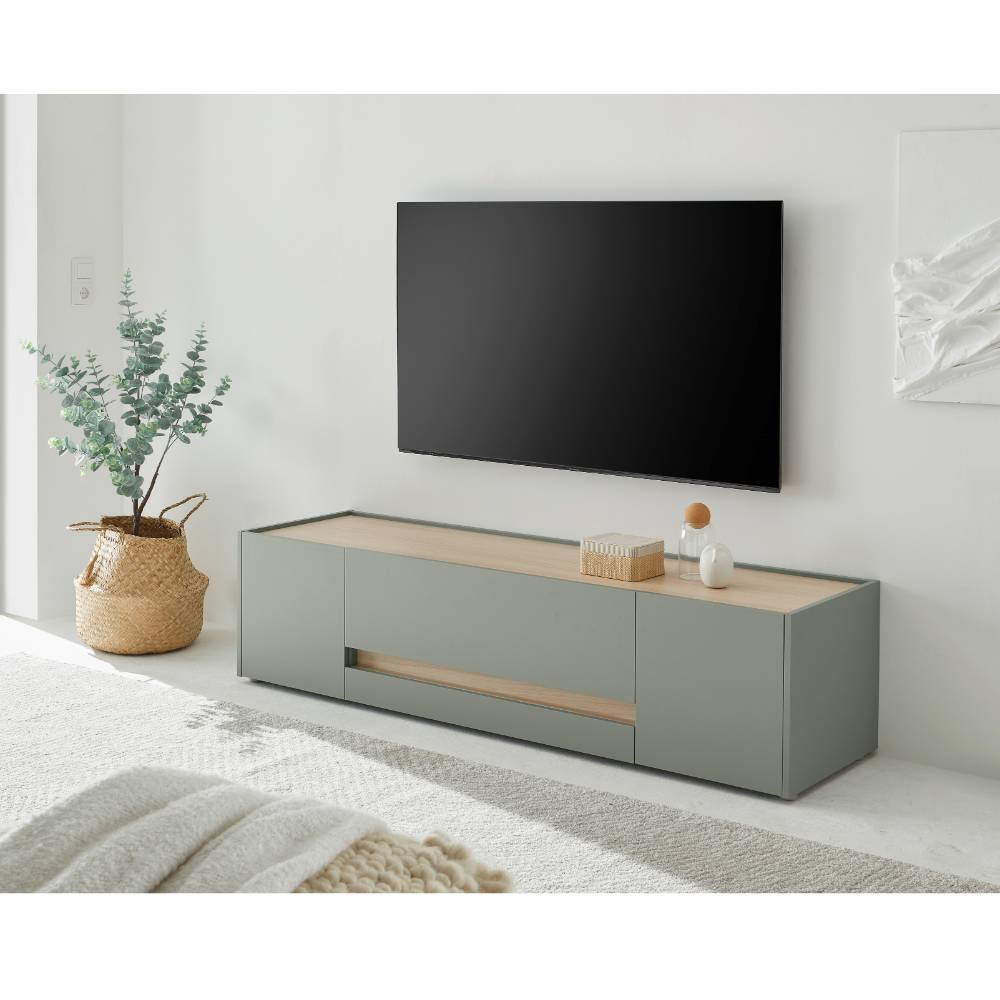 TV Lowboard Ulfava in Graugrün 170 cm breit