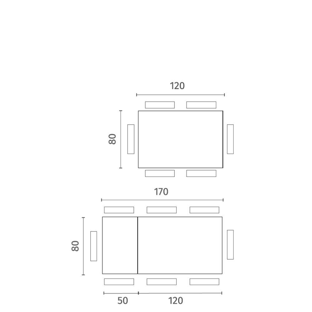 Esszimmer Tisch Burina aus Glas und Metall