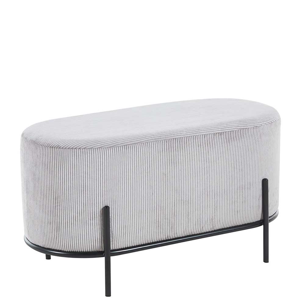 Cord Polsterhocker Ceusenia 80 cm breit in ovaler Form