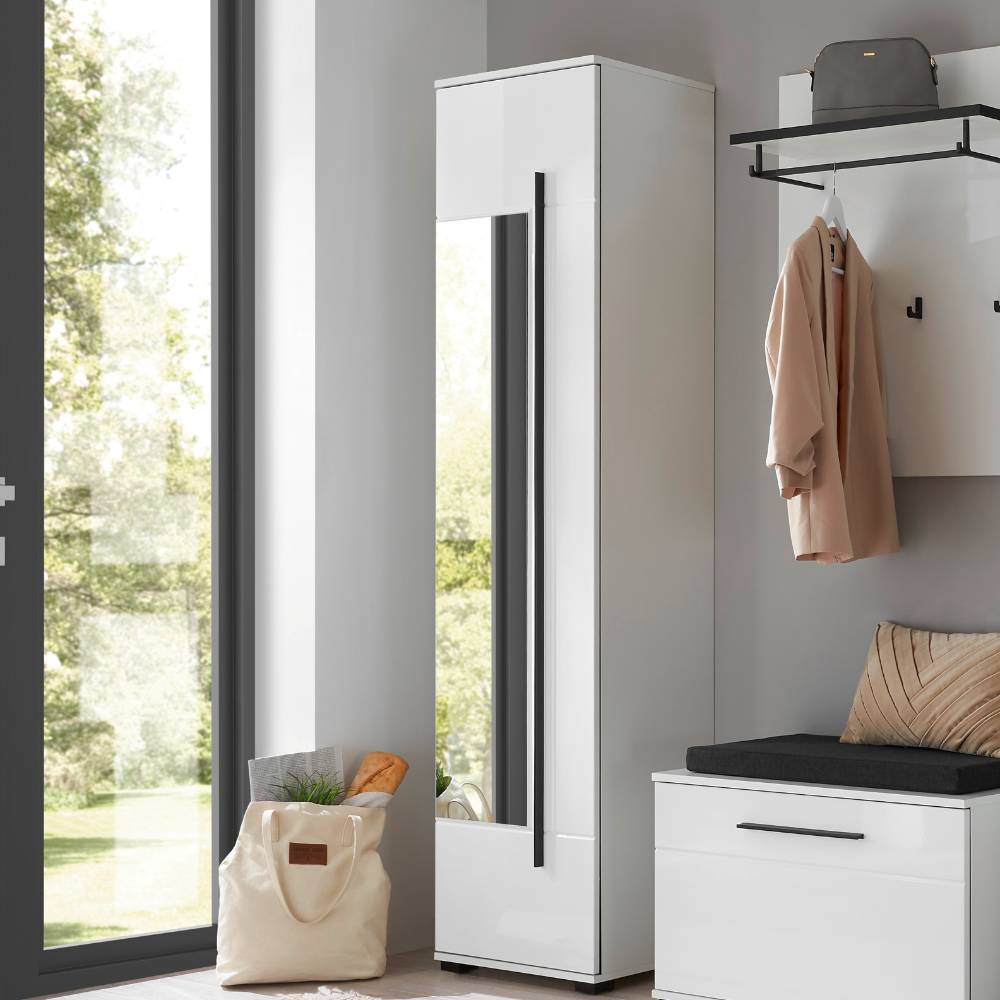 Dielenkleiderschrank Fricossa mit Spiegeltür Hochglanz