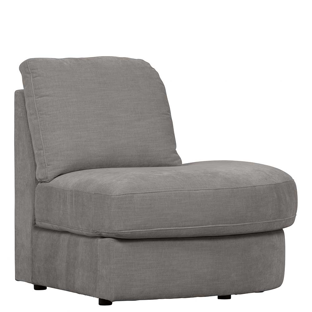 Modulsofa Abschluss Element rechts Fredoco in Grau 44 cm Sitzhöhe