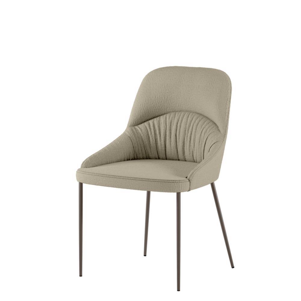 Esstischstuhl Dancona in Beige aus Strukturstoff (4er Set)