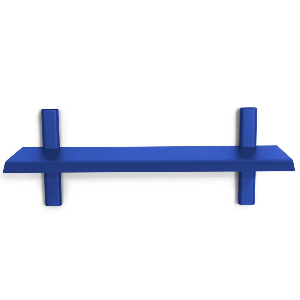 Metall Wohnzimmerregal Rajaco in Blau pulverbeschichtet