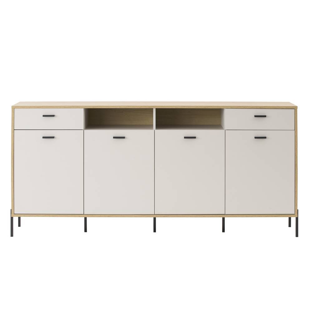 Sideboard Zimena mit zwei offenen Fächern 205 cm breit