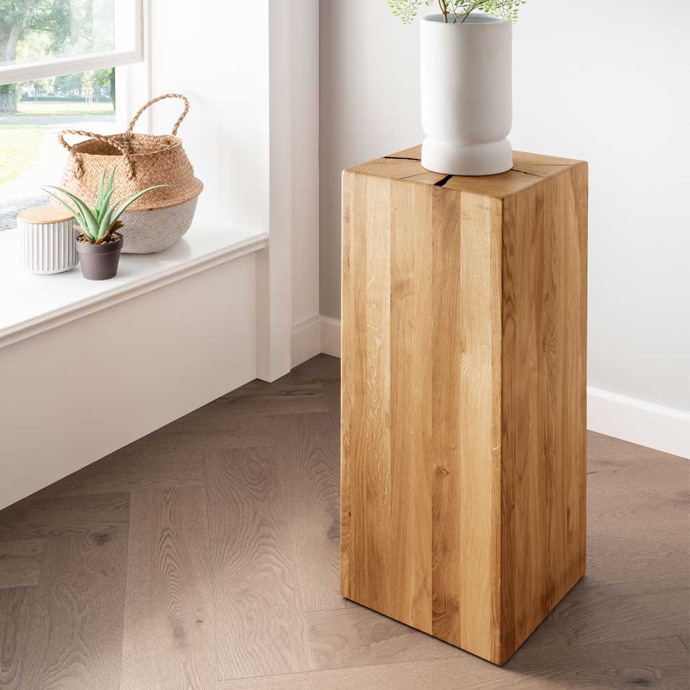 Block Beistelltisch Camilla aus Wildeiche Massivholz 30 cm breit