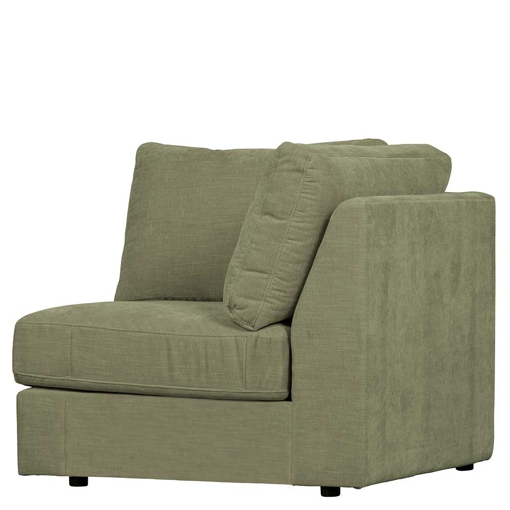 Eckelement Sofa Karyon in Graugrün Rücken echt bezogen