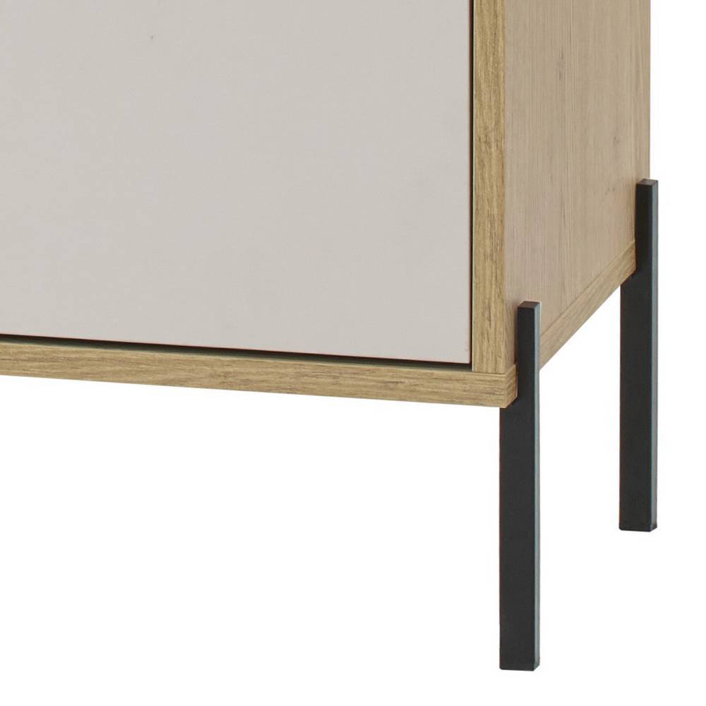 Wohnzimmer Highboard Zimena mit Drehtüren und Vierfußgestell aus Metall