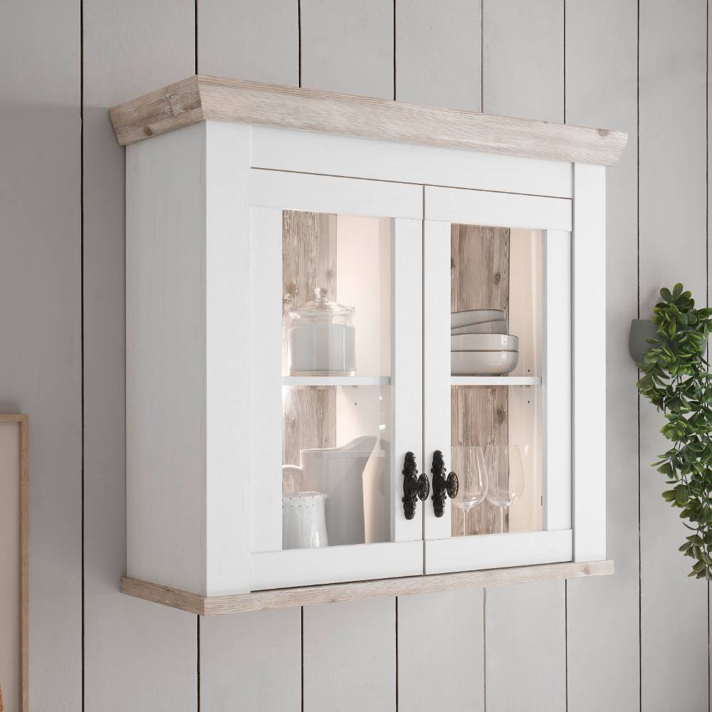 Küchen Hängeschrank Flurencina im Landhausstil mit Glastüren
