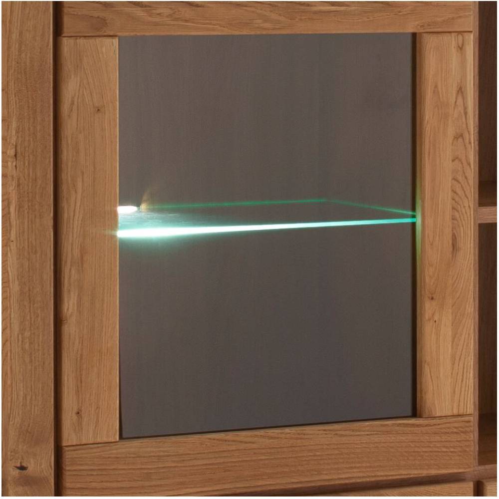 Wohnzimmer Highboard Suzana in Wildeichefarben mit Glastüren